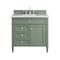 James Martin Vanities Brittany 36in Single Vanity, Smokey Celadon w/ 3 CM Arctic Fall Top 650-V36-SC-3AF - alternate 1